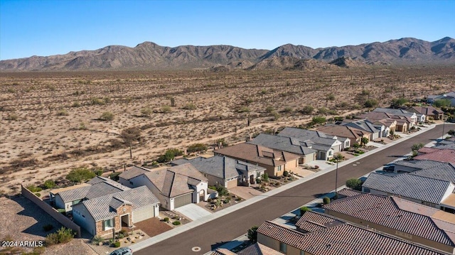 bird's eye view featuring a mountain view