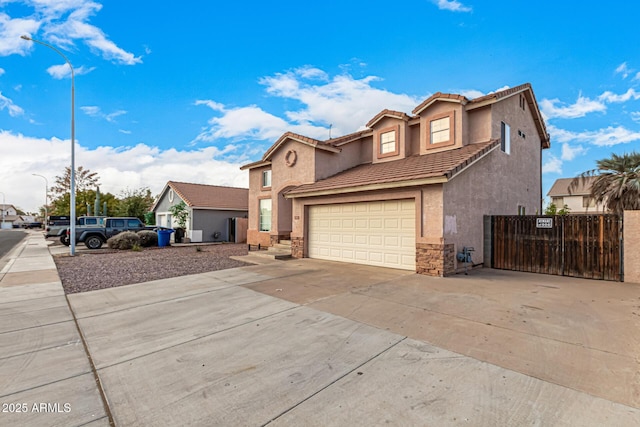 view of front of property featuring a garage