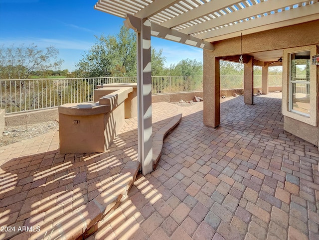 view of patio with a pergola