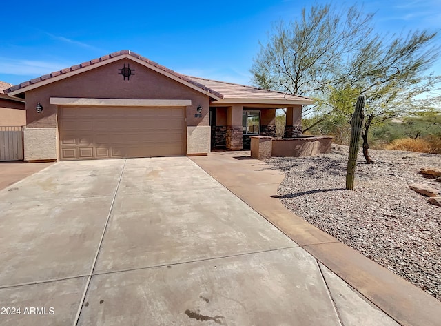 view of front of house with a garage