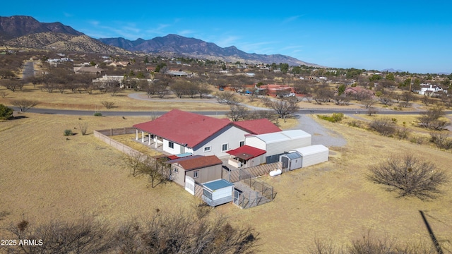 aerial view with a mountain view