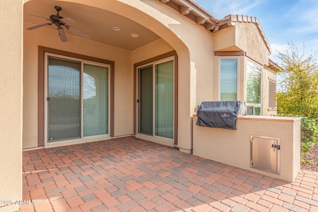 30056 N 129th Ave, Peoria, AZ 85383 - view of patio with ceiling fan and a grill