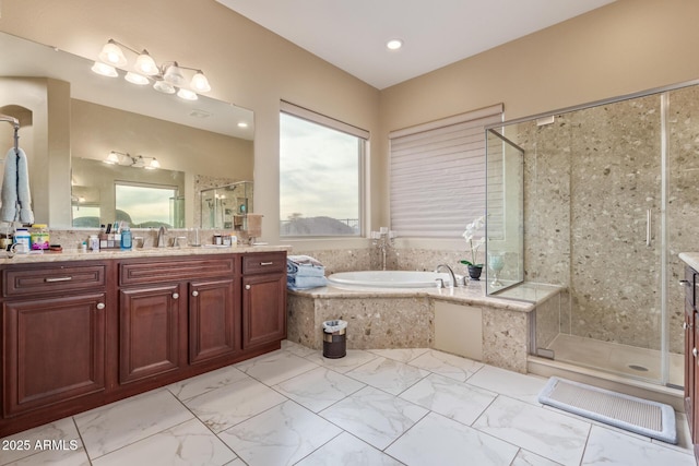 30056 N 129th Ave, Peoria, AZ 85383 - bathroom featuring vanity and shower with separate bathtub