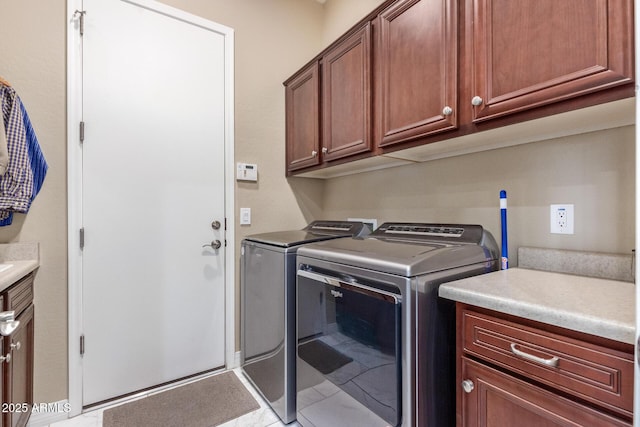 30056 N 129th Ave, Peoria, AZ 85383 - washroom with independent washer and dryer, light tile patterned floors, and cabinets