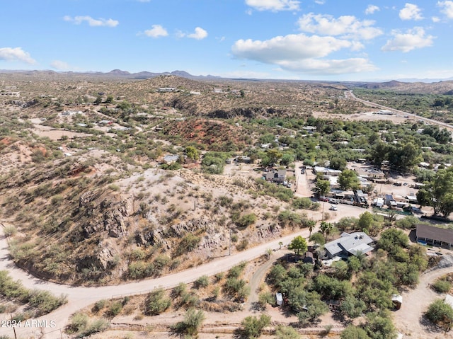 drone / aerial view with a mountain view