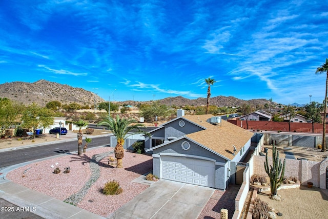 bird's eye view with a mountain view