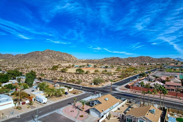 aerial view featuring a mountain view