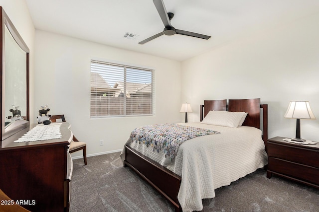 11312 E Newcastle Ave, Mesa, AZ 85209 - bedroom with carpet flooring and a ceiling fan