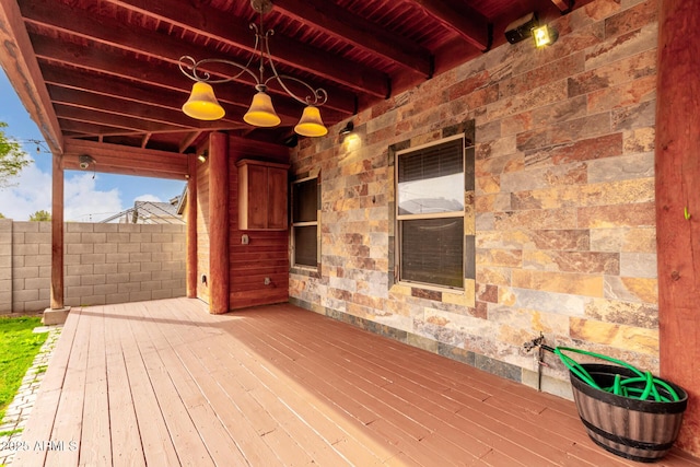 wooden deck with fence