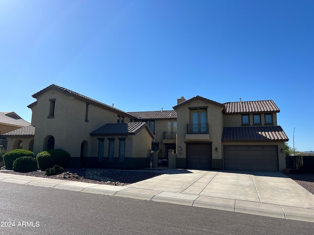 view of front of house with a garage