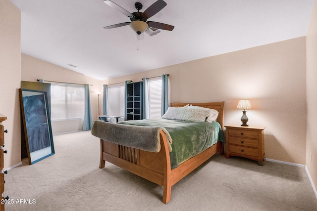 300 W Cardinal Way, Chandler, AZ 85286 - bedroom with vaulted ceiling, carpet, baseboards, and ceiling fan