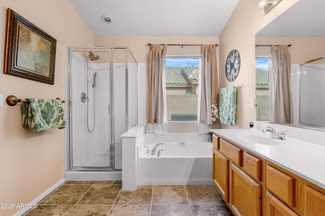 300 W Cardinal Way, Chandler, AZ 85286 - full bath with a stall shower, a garden tub, vanity, and baseboards