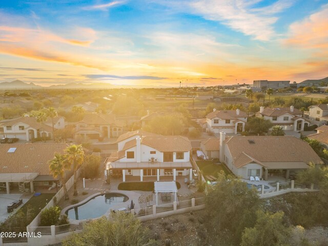 bird's eye view with a residential view