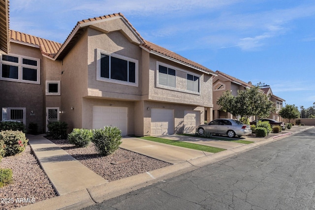 view of front of house with a garage