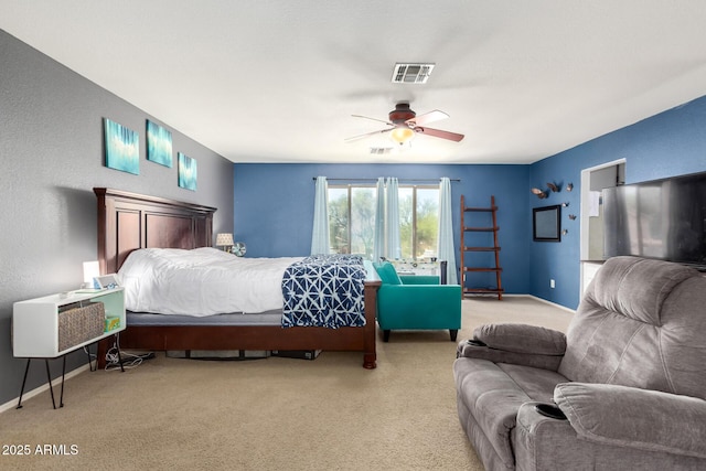 4034 E Mine Shaft Rd, San Tan Valley, AZ 85143 - bedroom featuring light carpet, baseboards, and a ceiling fan