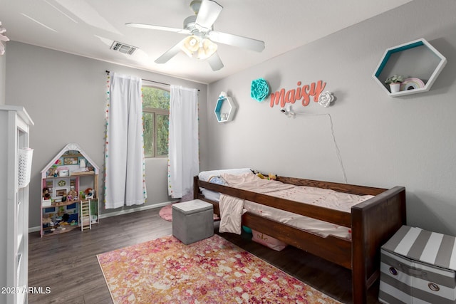 4034 E Mine Shaft Rd, San Tan Valley, AZ 85143 - bedroom with wood finished floors, a ceiling fan, and baseboards