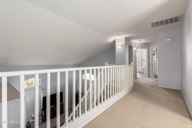 4034 E Mine Shaft Rd, San Tan Valley, AZ 85143 - corridor featuring carpet floors and vaulted ceiling