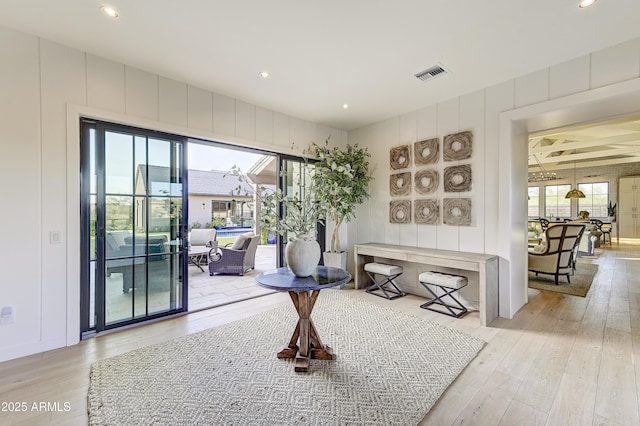 miscellaneous room featuring hardwood / wood-style floors