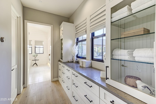 interior space featuring a wealth of natural light and hardwood / wood-style flooring