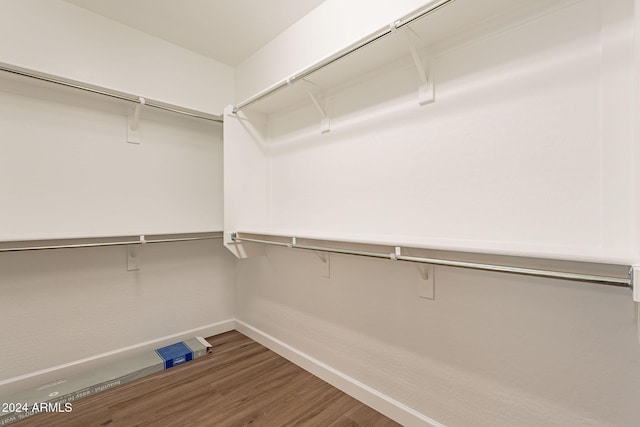 spacious closet with hardwood / wood-style flooring