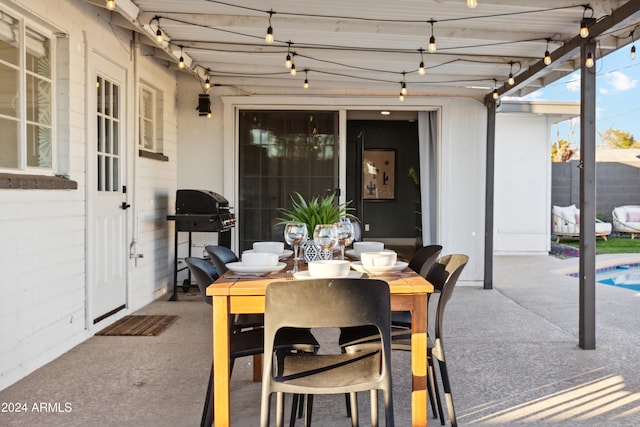 view of patio / terrace featuring a grill