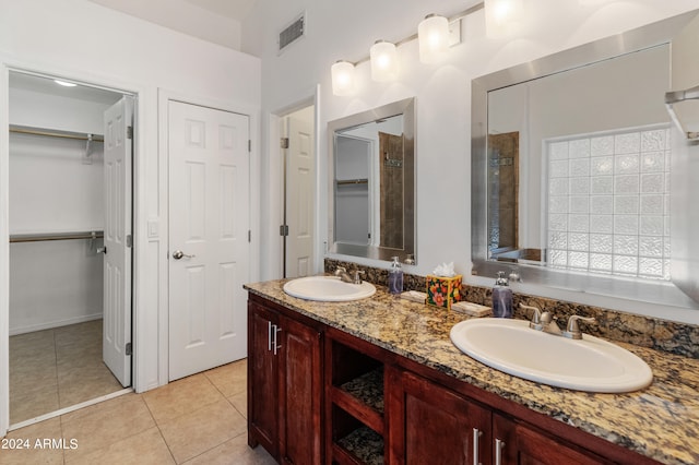 bathroom featuring vanity and tile patterned floors