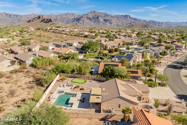 aerial view with a mountain view