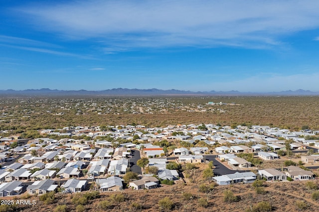 bird's eye view featuring a mountain view