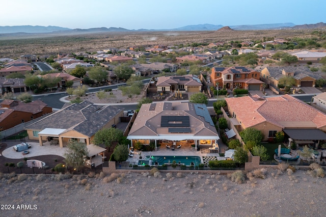 bird's eye view featuring a mountain view