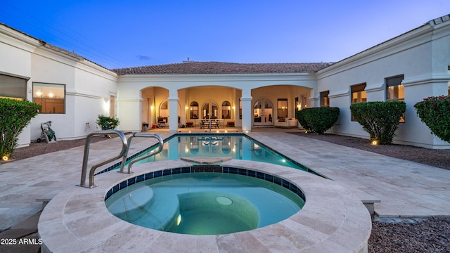 3126 E Fruitvale Ct, Gilbert, AZ 85297 - view of swimming pool with a patio and a pool with connected hot tub