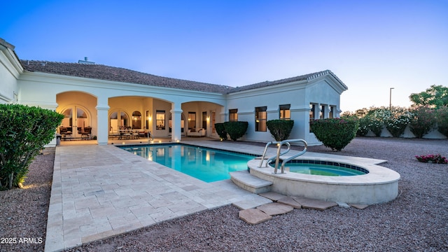 3126 E Fruitvale Ct, Gilbert, AZ 85297 - swimming pool with a patio area and an in-ground hot tub