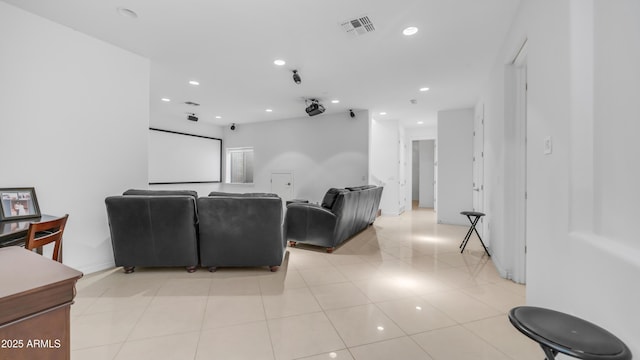 3126 E Fruitvale Ct, Gilbert, AZ 85297 - home theater featuring recessed lighting, baseboards, and light tile patterned flooring