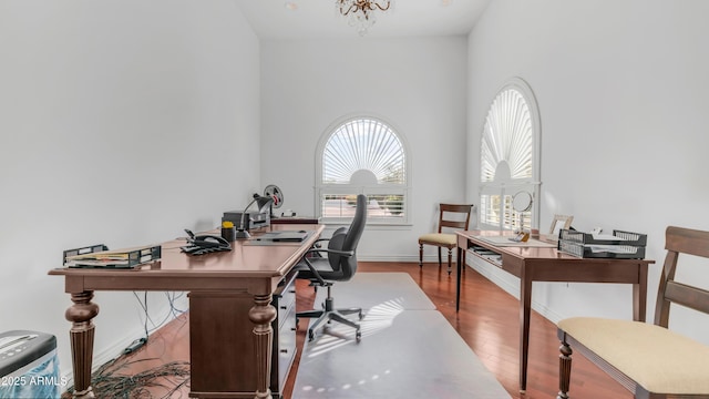 3126 E Fruitvale Ct, Gilbert, AZ 85297 - office space with wood finished floors and high vaulted ceiling