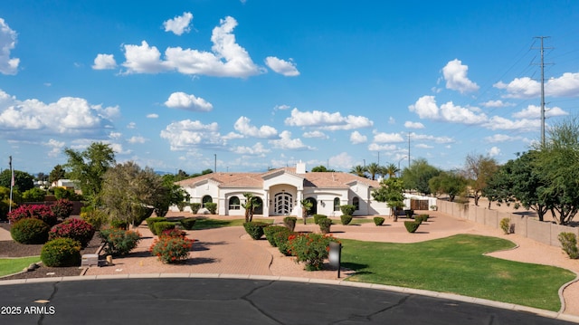 3126 E Fruitvale Ct, Gilbert, AZ 85297 - view of front of home with curved driveway and stucco siding