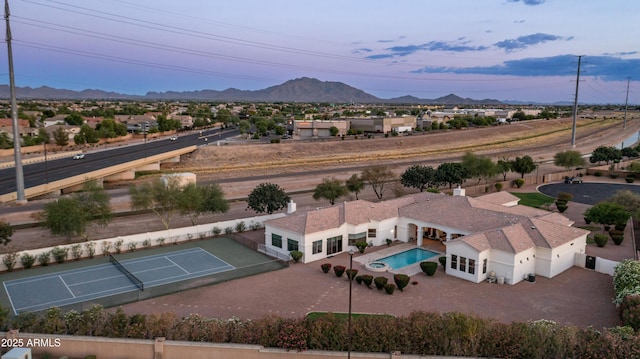 3126 E Fruitvale Ct, Gilbert, AZ 85297 - aerial view of property and surrounding area featuring mountains and a pool area