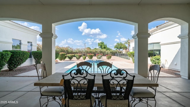 3126 E Fruitvale Ct, Gilbert, AZ 85297 - view of patio featuring a pool with connected hot tub