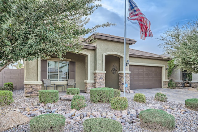 view of front of home featuring a garage