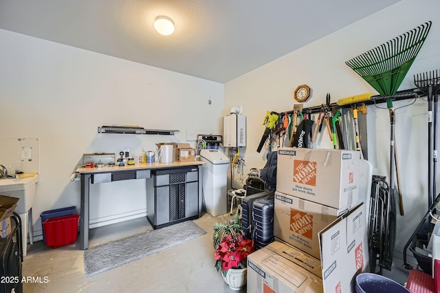 interior space featuring concrete floors