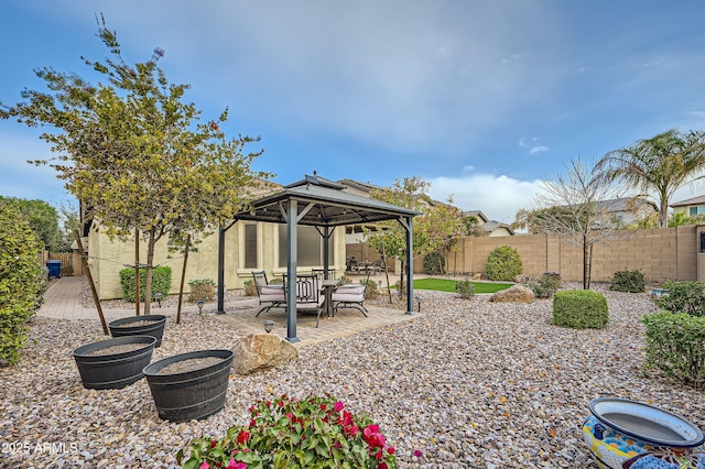 view of yard with a patio area and a gazebo