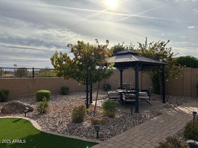 view of patio / terrace featuring a gazebo