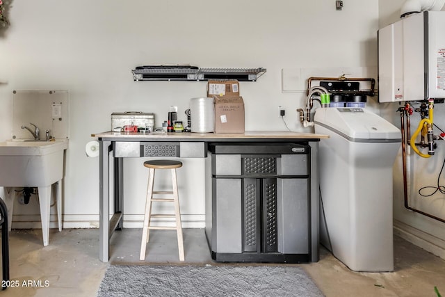 interior space featuring water heater