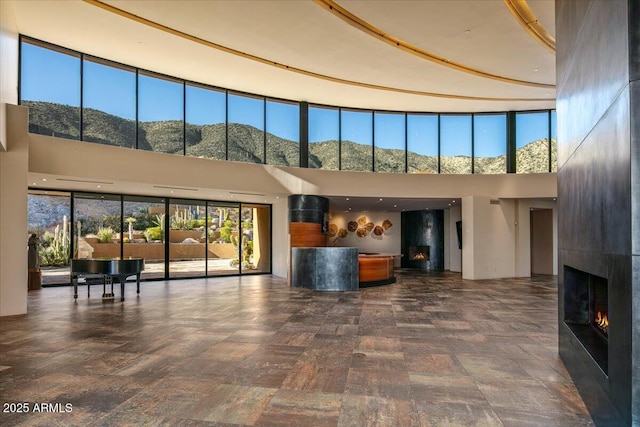 lobby featuring a mountain view