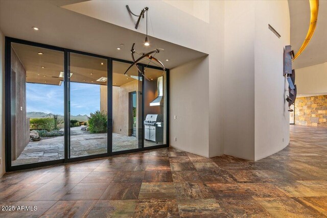 interior space with a patio