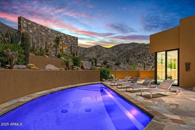 43105 N 102nd St, Scottsdale, AZ 85262 - view of swimming pool with a patio, a mountain view, and a pool