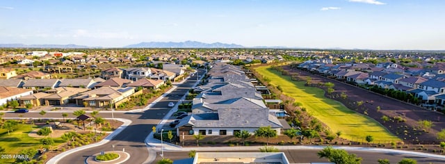 bird's eye view with a mountain view