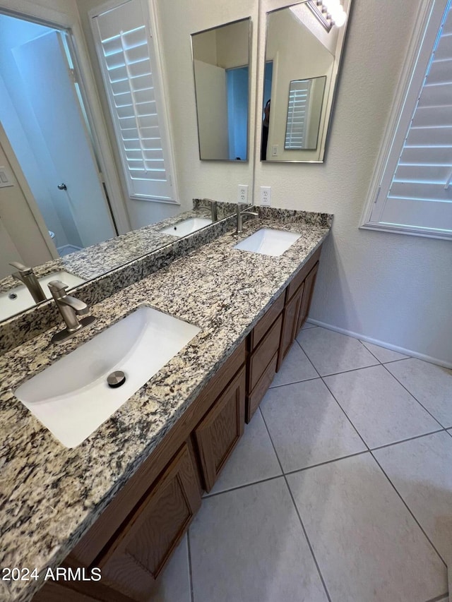 bathroom featuring vanity and tile patterned floors