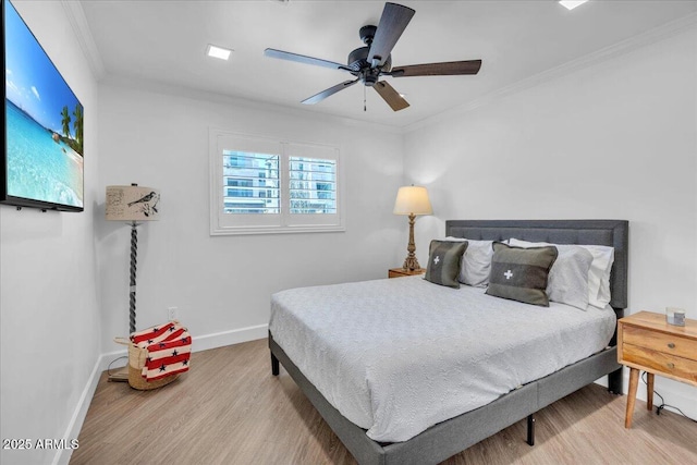 3505 N Miller Rd, Scottsdale, AZ 85251 - bedroom featuring wood finished floors, crown molding, baseboards, and ceiling fan