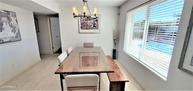 4617 E Emile Zola Ave, Phoenix, AZ 85032 - dining area with a chandelier and baseboards