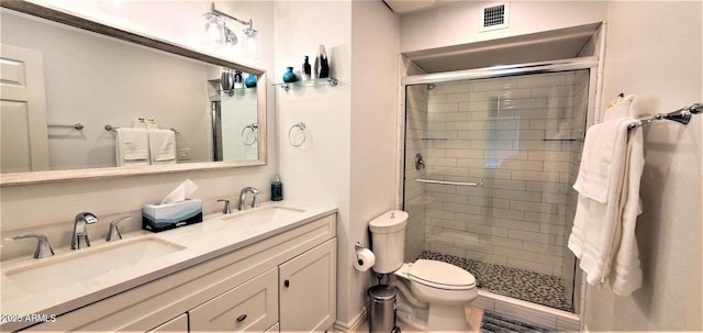 4617 E Emile Zola Ave, Phoenix, AZ 85032 - bathroom featuring a shower stall and double vanity