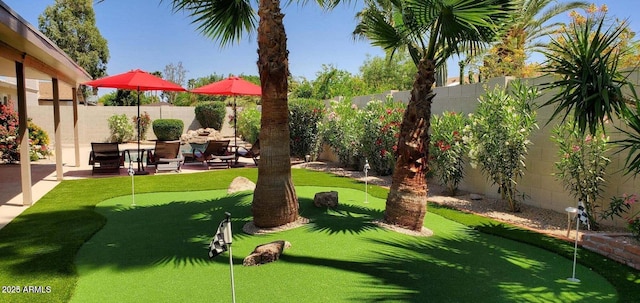 4617 E Emile Zola Ave, Phoenix, AZ 85032 - fenced backyard with a putting area and a patio area
